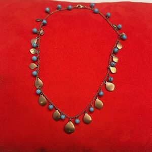 Elegant Gold and Blue Necklace